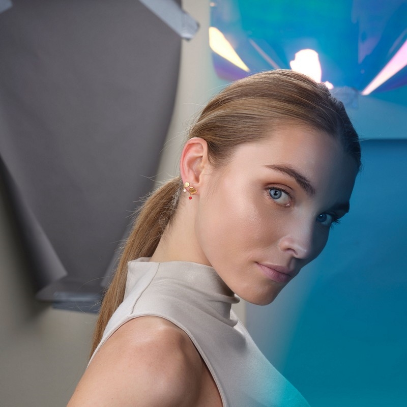 Nordahl Jewellery -  Hjerteørestikker forgyldt BRODERIE52